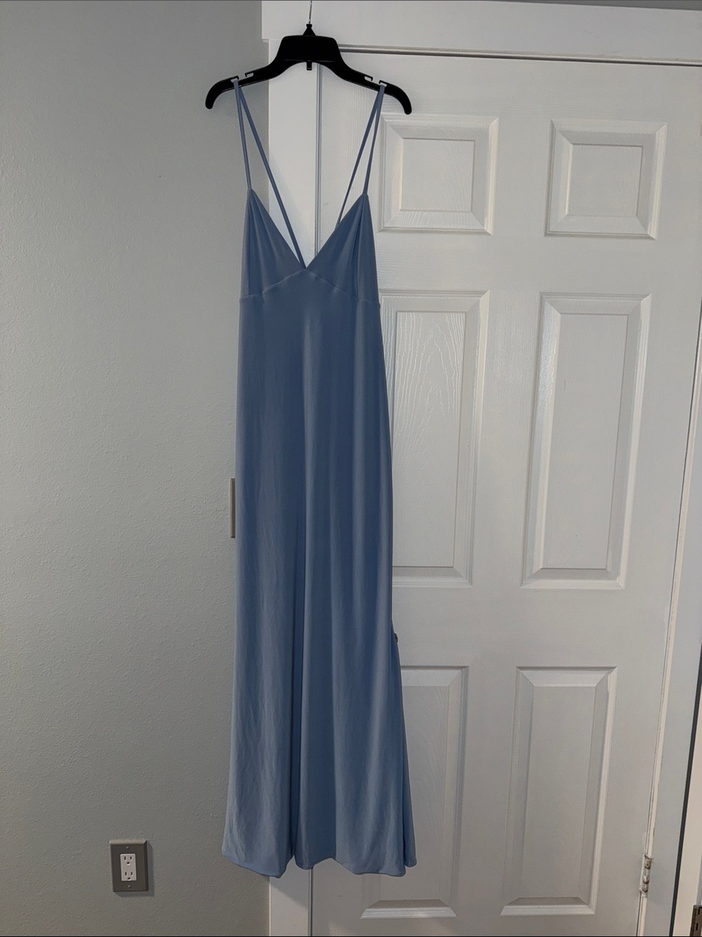 CLUB L London Light Blue Slip Maxi Dress with Spaghetti Straps size US 10